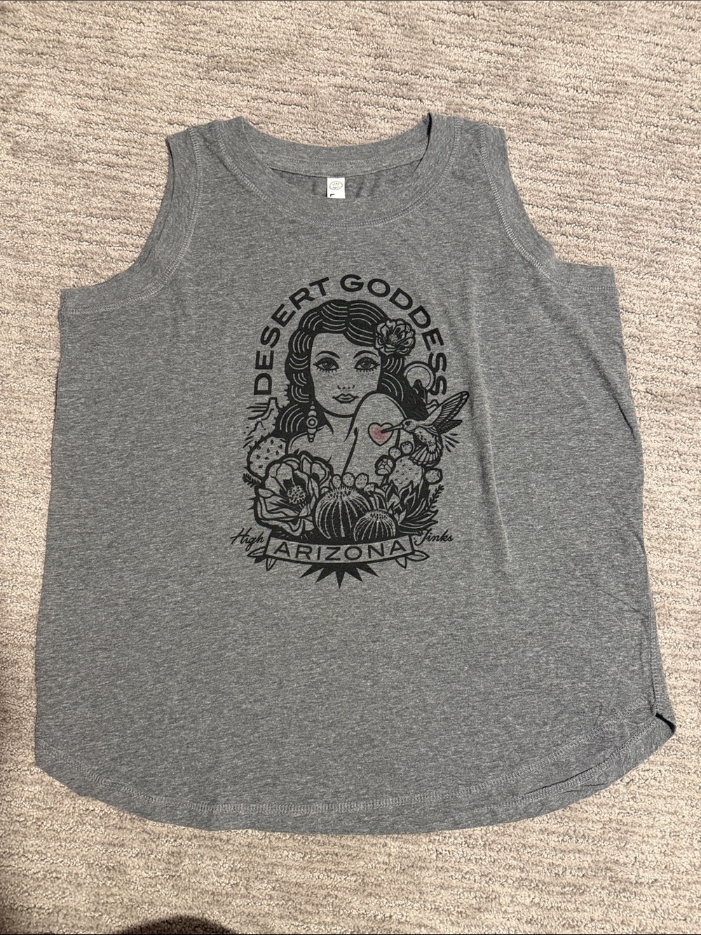 Desert Goddess Arizona Gray Graphic Tank Top NWOT